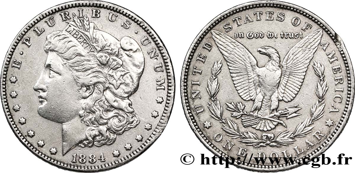 ÉTATS-UNIS D AMÉRIQUE 1 Dollar type Morgan 1884 Philadelphie TTB 