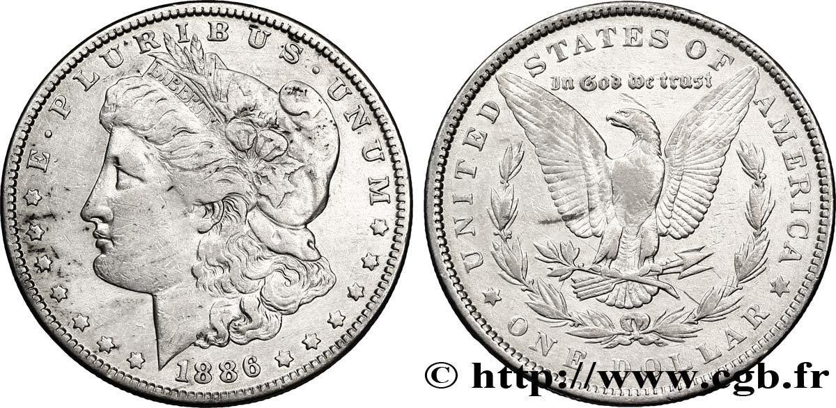 ÉTATS-UNIS D AMÉRIQUE 1 Dollar type Morgan 1886 Philadelphie TTB 