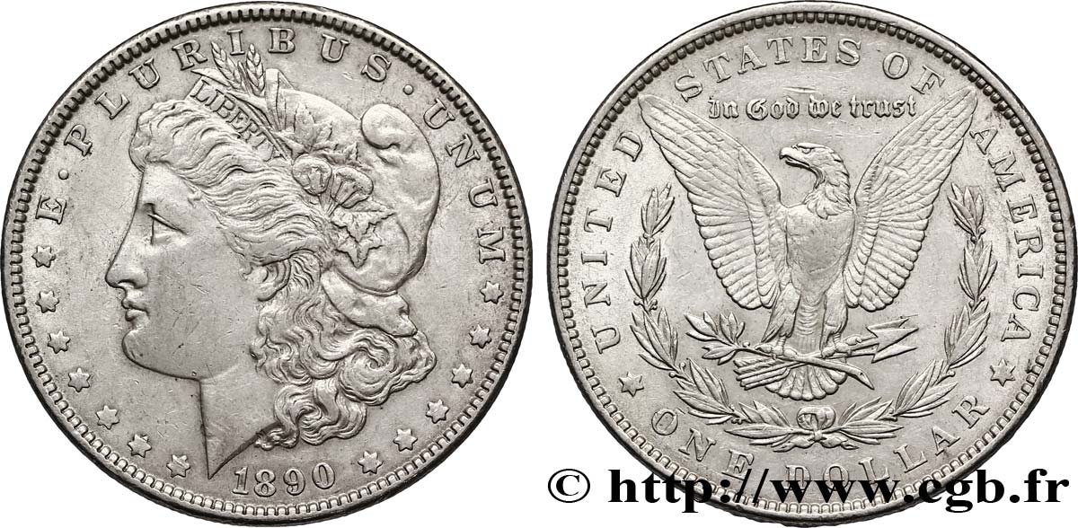 ÉTATS-UNIS D AMÉRIQUE 1 Dollar type Morgan 1890 Philadelphie TTB 
