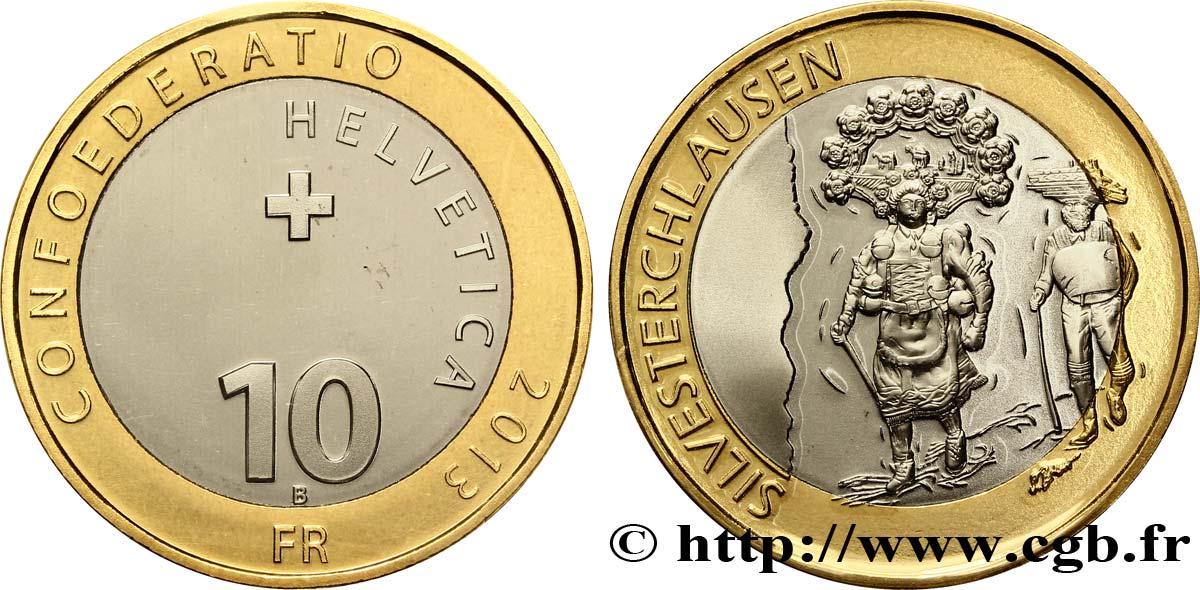 SWITZERLAND 10 Francs Silvesterchlausen 2013 Berne MS 