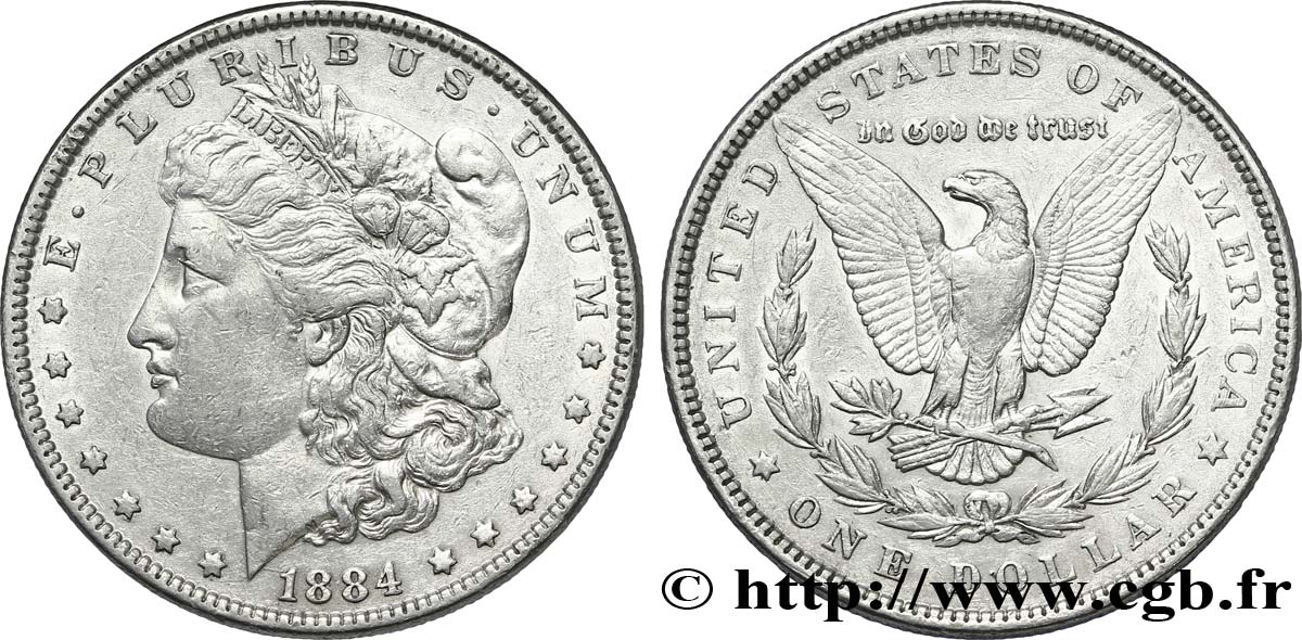 ÉTATS-UNIS D AMÉRIQUE 1 Dollar type Morgan 1884 Philadelphie TTB 