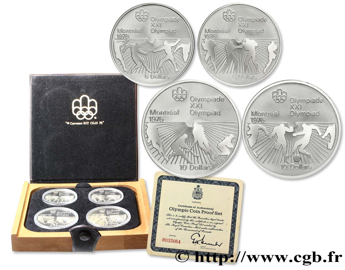 CANADA Coffret 4 Monnaies Proof Jeux Olympiques Montréal 1976 série VI 1976  MS 