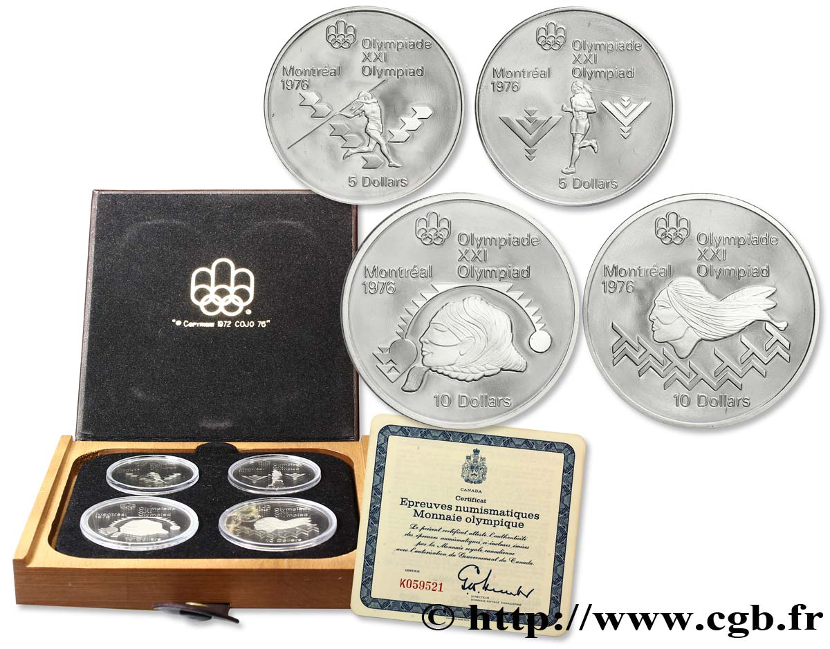CANADA Coffret 4 Monnaies Proof Jeux Olympiques Montréal 1976 série IV 1975  MS 