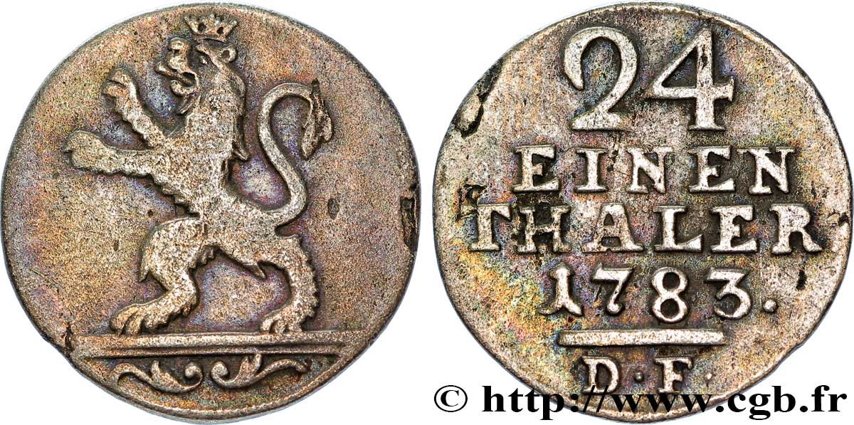 ALEMANIA - HESSE 1/24 Thaler (Groschen) Hesse-Kassel 1783  BC 