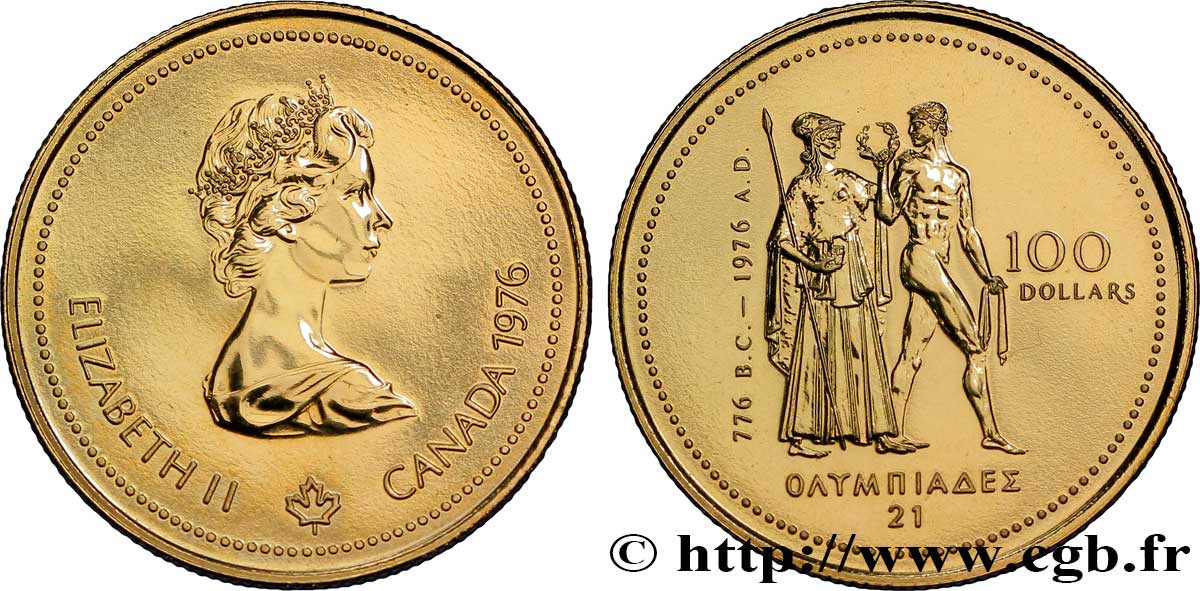 CANADA 100 Dollars, Jeux Olympiques de Montréal 1976  SPL 