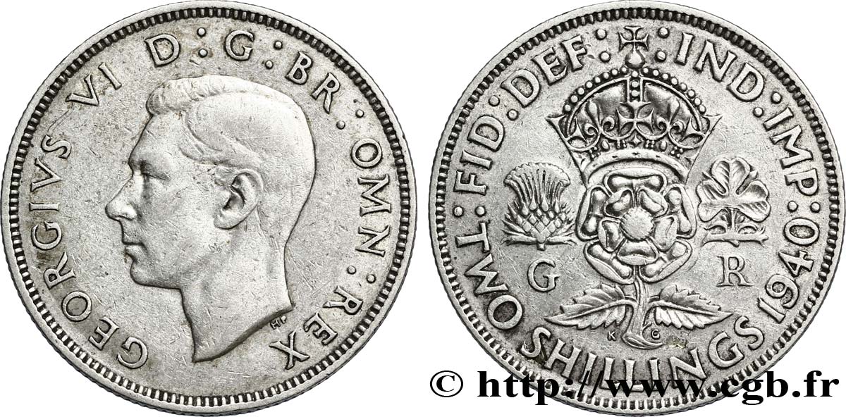ROYAUME-UNI 1 Florin (2 Shillings) Georges VI 1940  TTB 