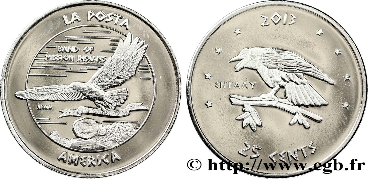UNITED STATES OF AMERICA - Native Tribes 25 Cents Proof Nation of La Posta 2013  MS 