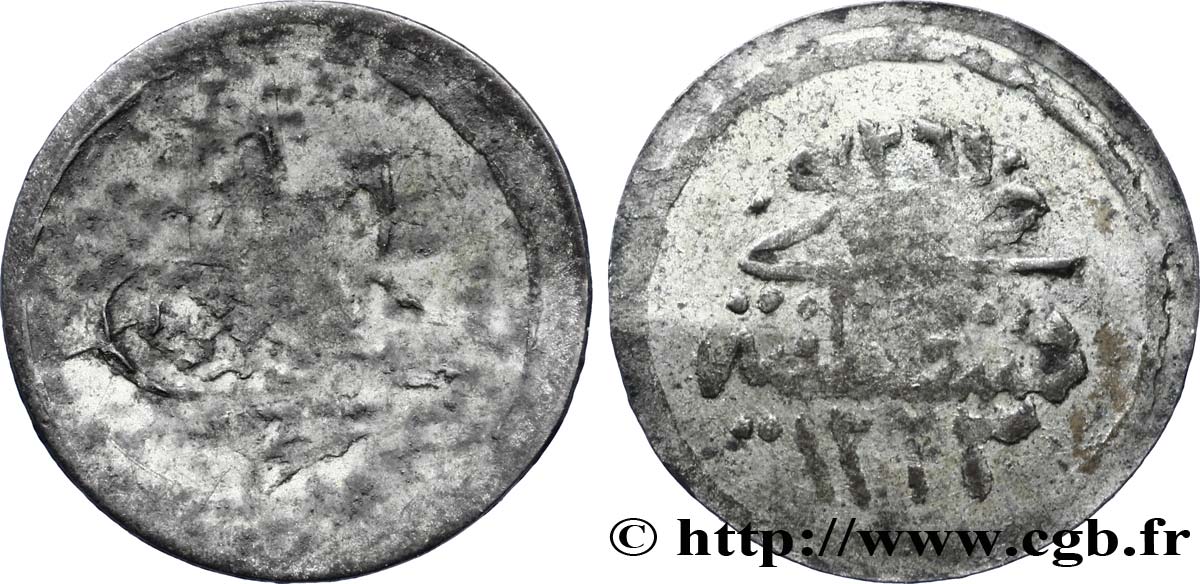TURQUIE 1 Akce frappe au nom de Mahmud II AH1223 an 26 1832 Constantinople TB 