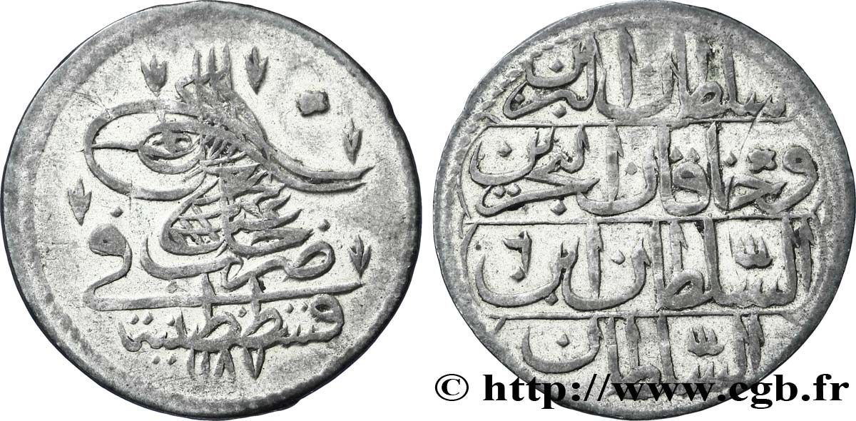 TURQUIE 10 Para frappe au nom de Abdul Hamid I AH1187 an 6 1778 Constantinople TTB+ 
