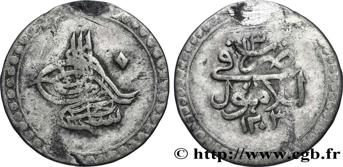 TURQUIE 10 Para frappe au nom de Selim III AH1203 an 13 1800 Constantinople TB 