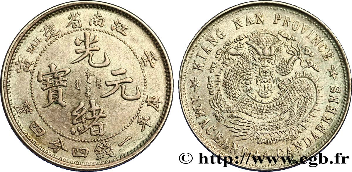 CHINE 20 Cents province de Kiangnan - Dragon 1902  SUP 