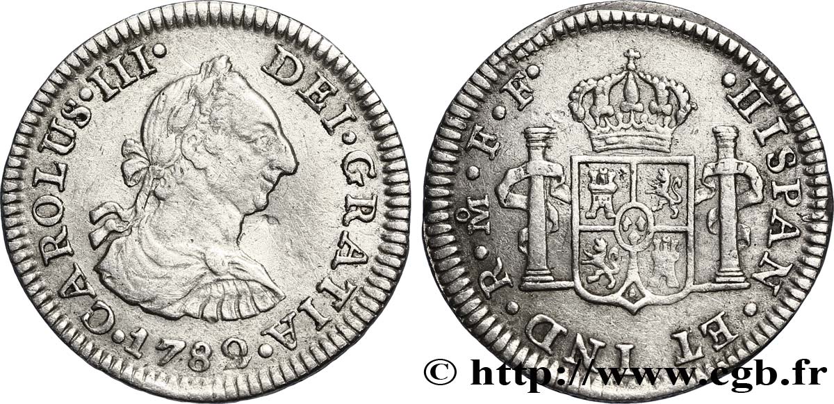 MEXIQUE 1/2 Real Charles III 1782 Mexico TTB 