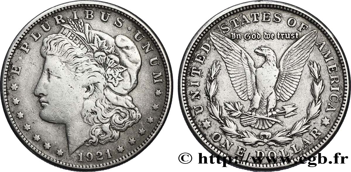 ÉTATS-UNIS D AMÉRIQUE 1 Dollar type Morgan 1921 Philadelphie TB+ 