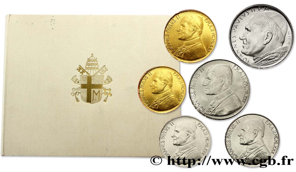 VATICAN ET ÉTATS PONTIFICAUX Série 6 monnaies Jean-Paul II an II 1980 Rome FDC 