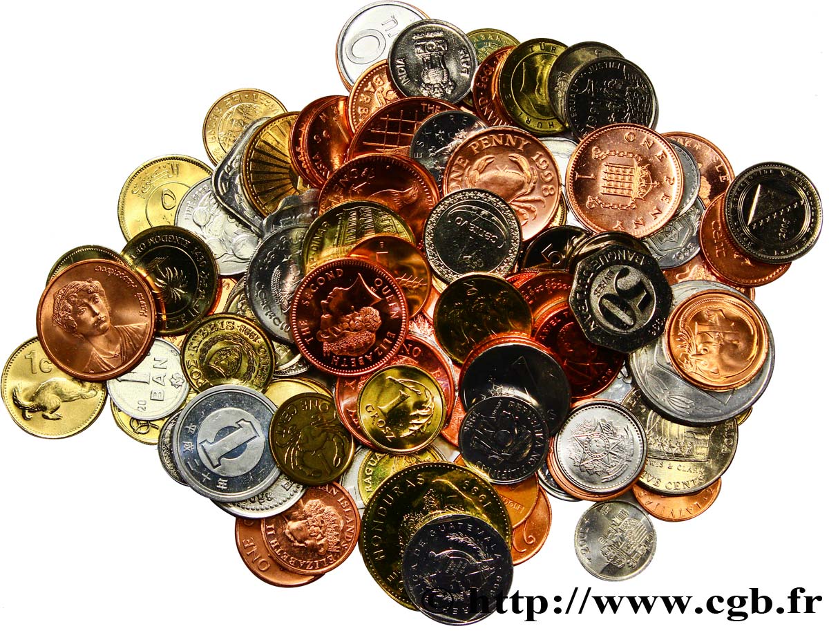 LOTS Lot de 100 monnaies de 100 pays Années diverses  SPL 