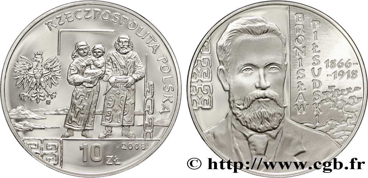 POLEN 10 Zlotych l’ethnographe Bronislaw Pilsudski 2008  ST 
