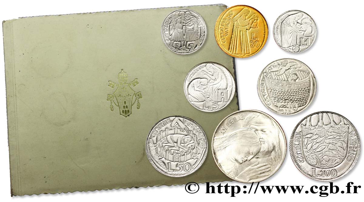 VATICAN ET ÉTATS PONTIFICAUX Série 8 monnaies Année Sainte pontificat de Paul VI 1975 Rome FDC 