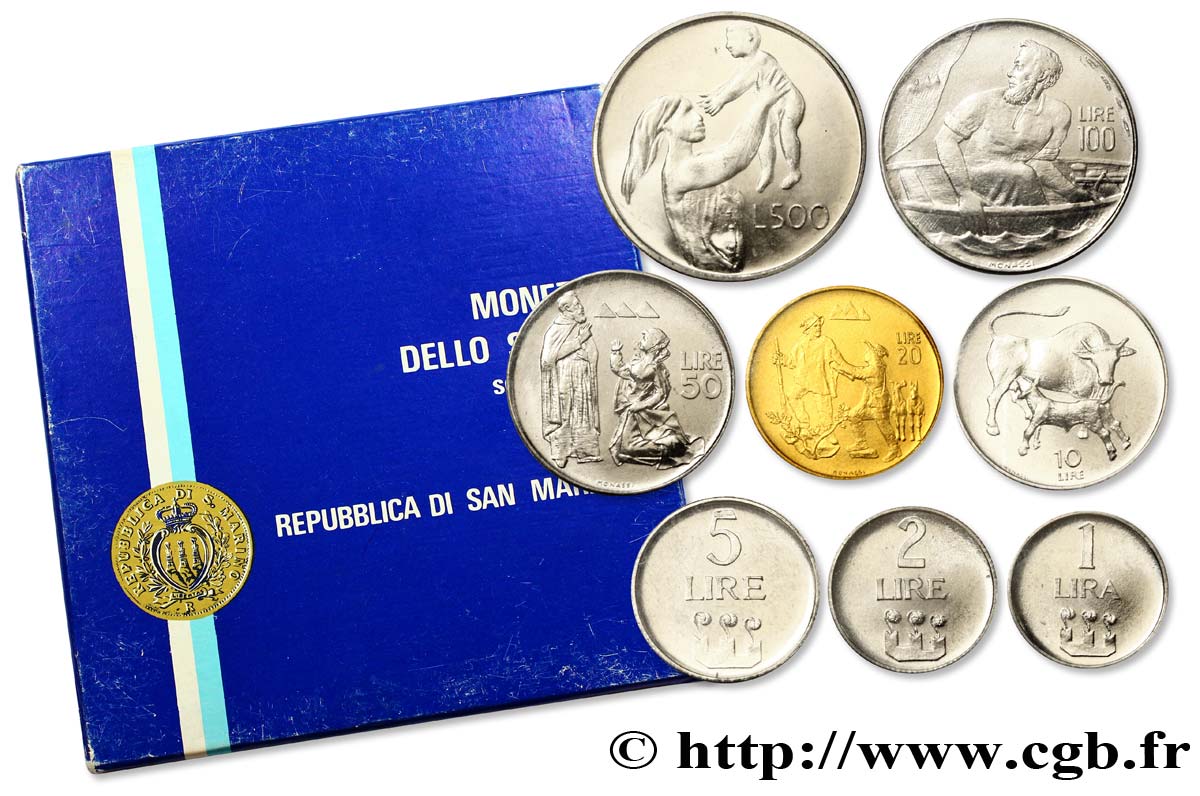 SAINT-MARIN Série FDC 8 Monnaies 1972 Rome FDC 