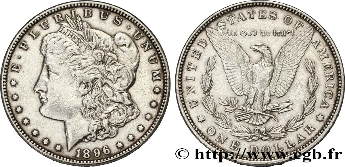 ÉTATS-UNIS D AMÉRIQUE 1 Dollar type Morgan 1896 Philadelphie TTB 