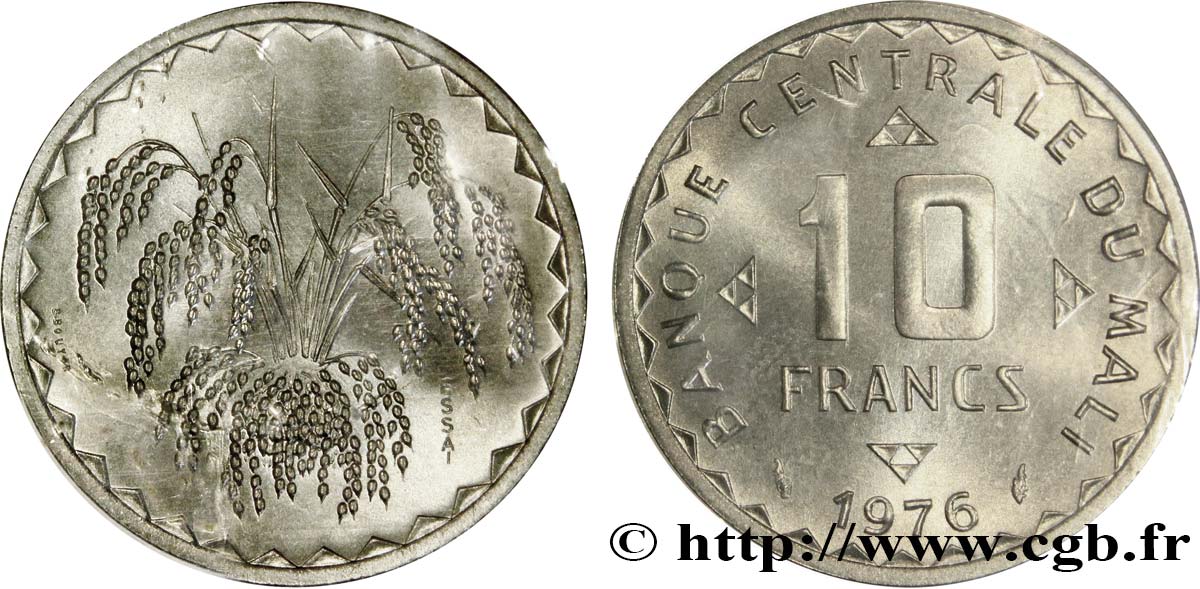 MALI Essai de 10 Francs 1976 Paris MS70 