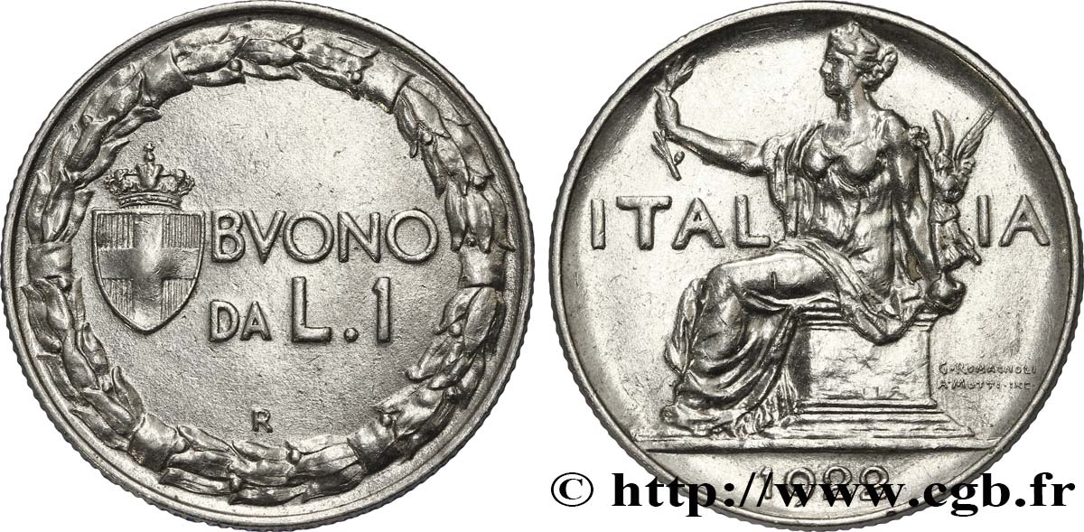 ITALIE 1 Lira (Buono da L.1) Italie assise 1922 Rome - R SUP 