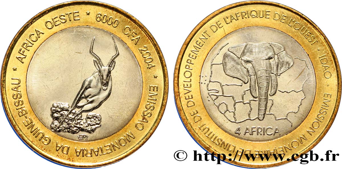 GUINEA-BISSAU 6000 Francs antilope 2004  fST 