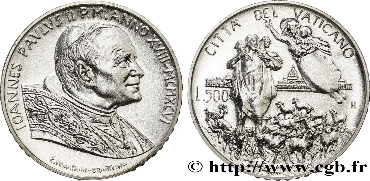 VATICAN ET ÉTATS PONTIFICAUX 500 Lire 30e année de l’ordination sacerdotale du saint père 1996 Rome FDC 
