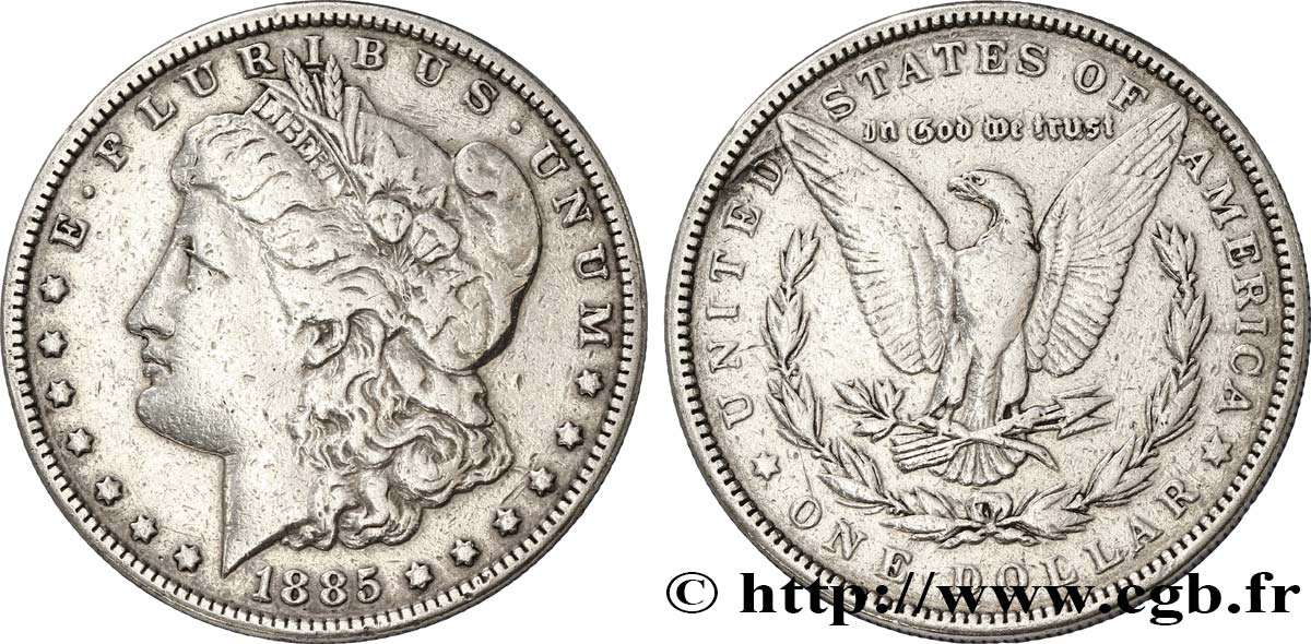 ÉTATS-UNIS D AMÉRIQUE 1 Dollar type Morgan 1885 Philadelphie TB+ 