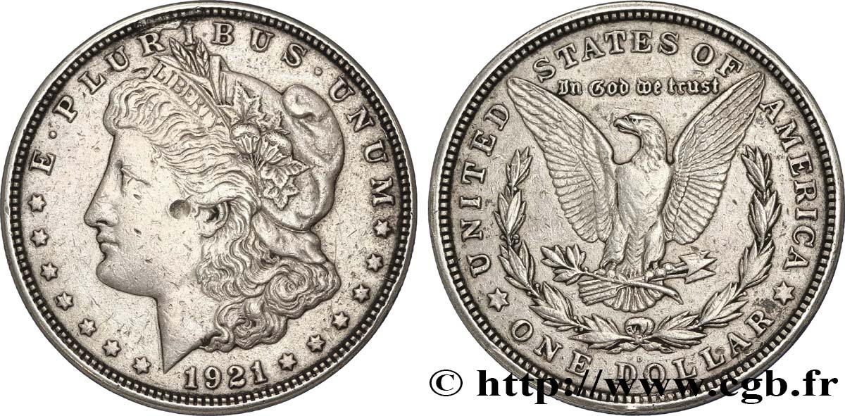 ÉTATS-UNIS D AMÉRIQUE 1 Dollar type Morgan 1921 Denver TTB 