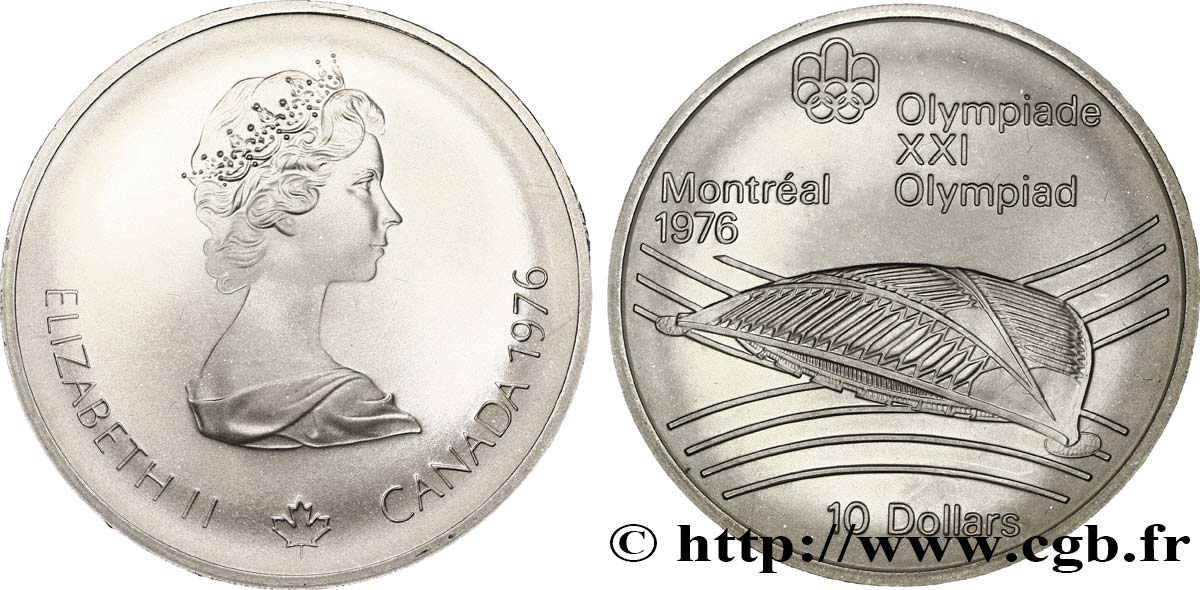 CANADA 10 Dollars JO Montréal 1976 vélodrome olympique / Elisabeth II 1976  FDC 