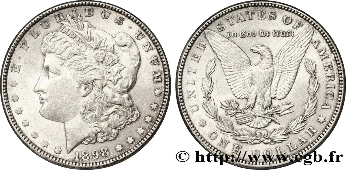 ÉTATS-UNIS D AMÉRIQUE 1 Dollar type Morgan 1898 Philadelphie TTB+ 
