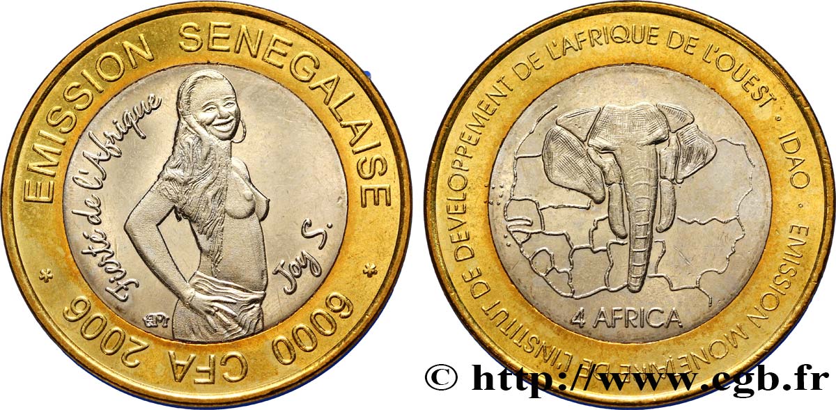 SÉNÉGAL 6000 Francs CFA femme africaine 2006  SPL 