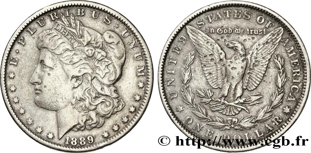 UNITED STATES OF AMERICA 1 Dollar Morgan 1889 Philadelphie VF 