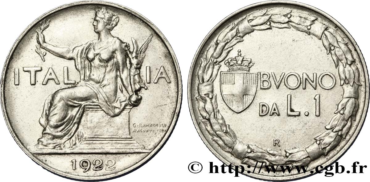ITALY 1 Lira (Buono da L.1) Italie assise 1922 Rome - R AU 