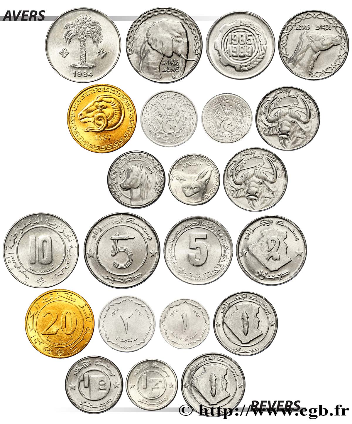 ALGERIA Lot de Monnaies n.d  MS 