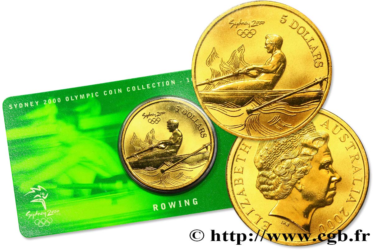 AUSTRALIE 5 Dollars Jeux Olympiques de Sydney : aviron 2000  FDC 