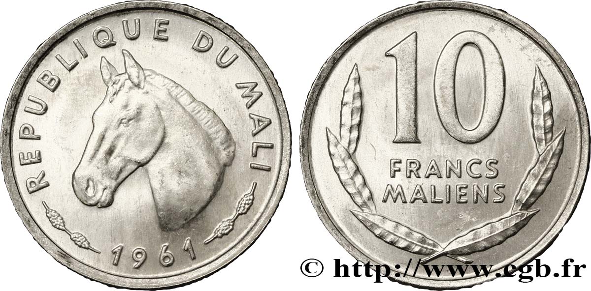 MALI 10 Francs Maliens cheval 1961 Paris SPL 