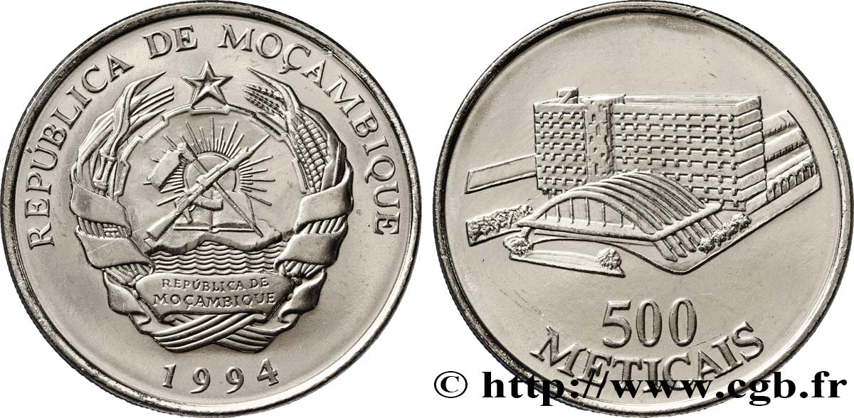 MOZAMBIQUE 500 Meticais  1994  SPL 