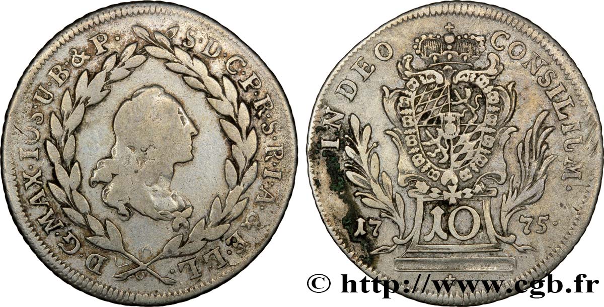 AUSTRIA 10 Kreuzer Jospeh II 1775  VF 