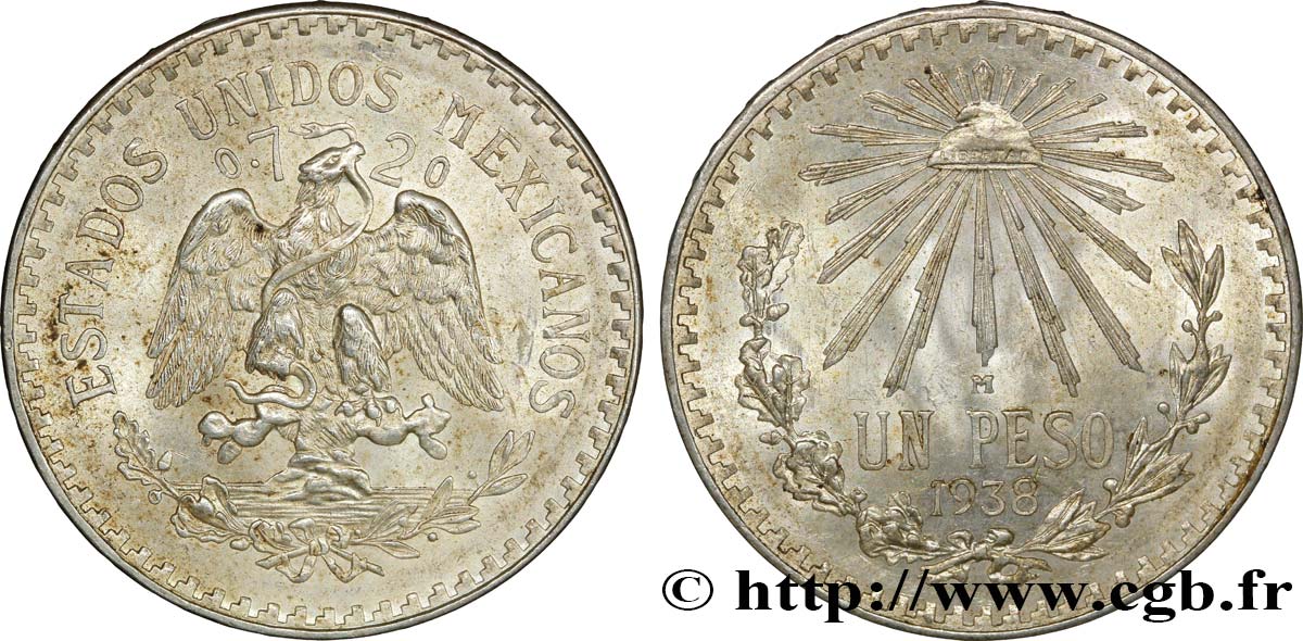 MEXIKO 1 Peso 1938 Mexico fVZ 