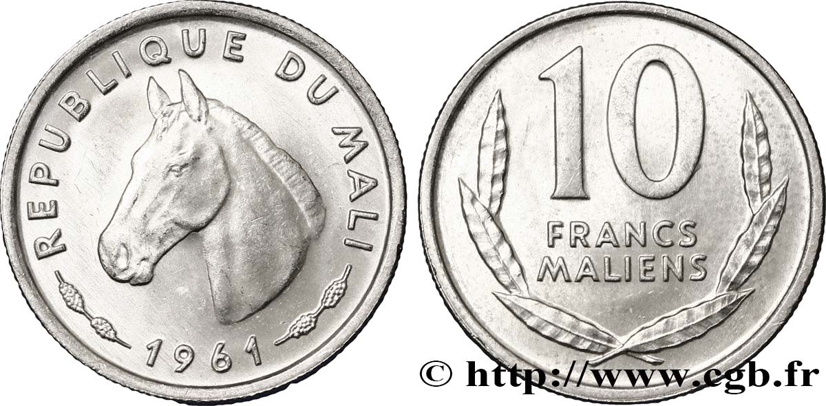 MALI 10 Francs Maliens cheval 1961 Paris fST 