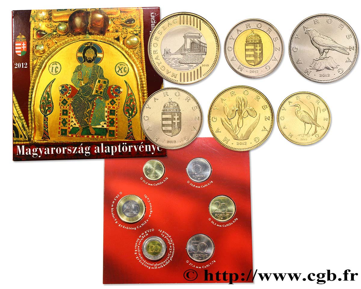 HONGRIE Série BU 2012 “premier jour de frappe” 6 monnaies 2012  FDC 
