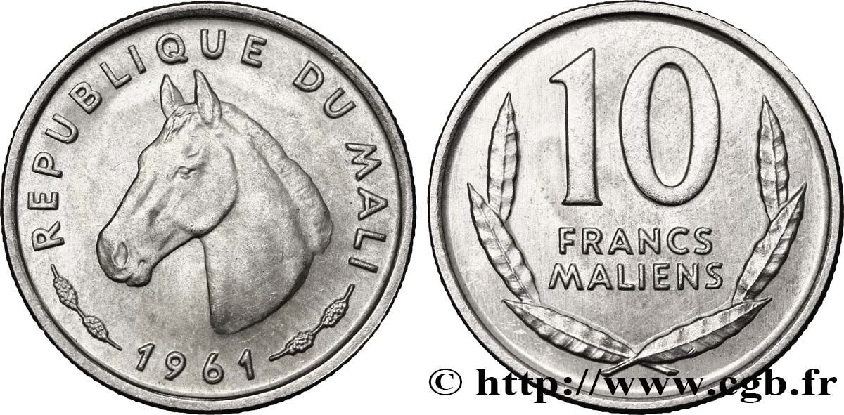 MALI 10 Francs Maliens cheval 1961 Paris SPL 