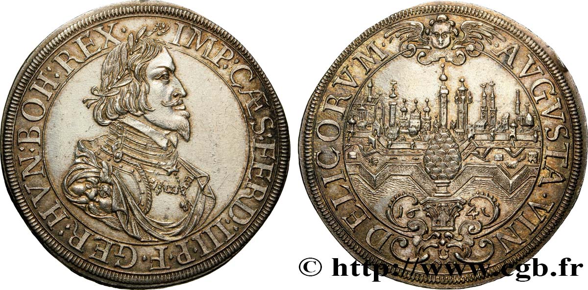 ALLEMAGNE - AUGSBOURG - FERDINAND III Thaler 1641 Augsbourg EBC 
