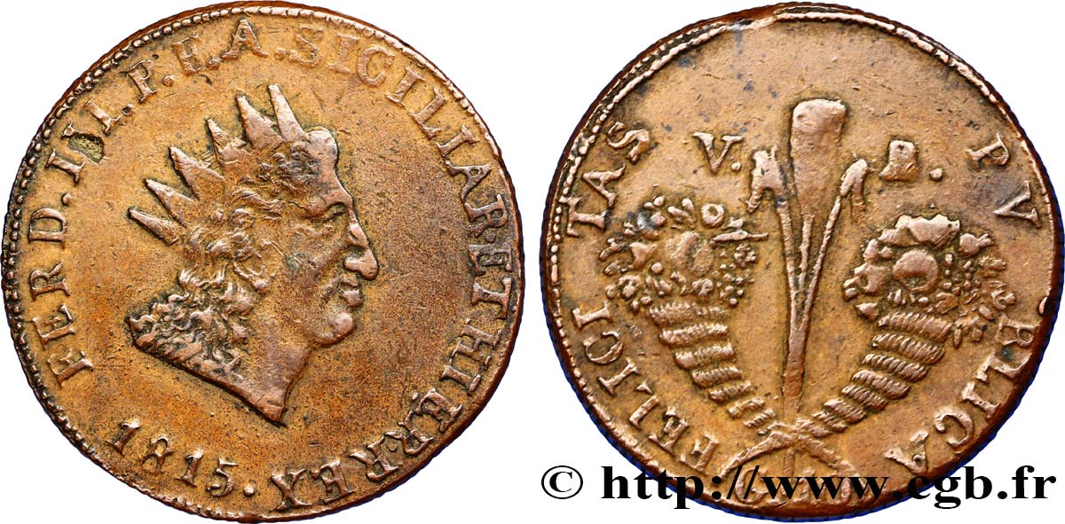 ITALIE - ROYAUME DE SICILE 10 Grana Ferdinand III 1815  TTB 