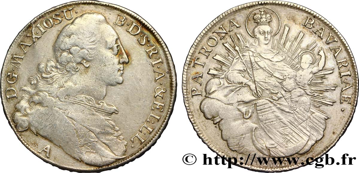 ALEMANIA - BAVIERA Thaler Maximilien III 1773 Amberg BC+ 
