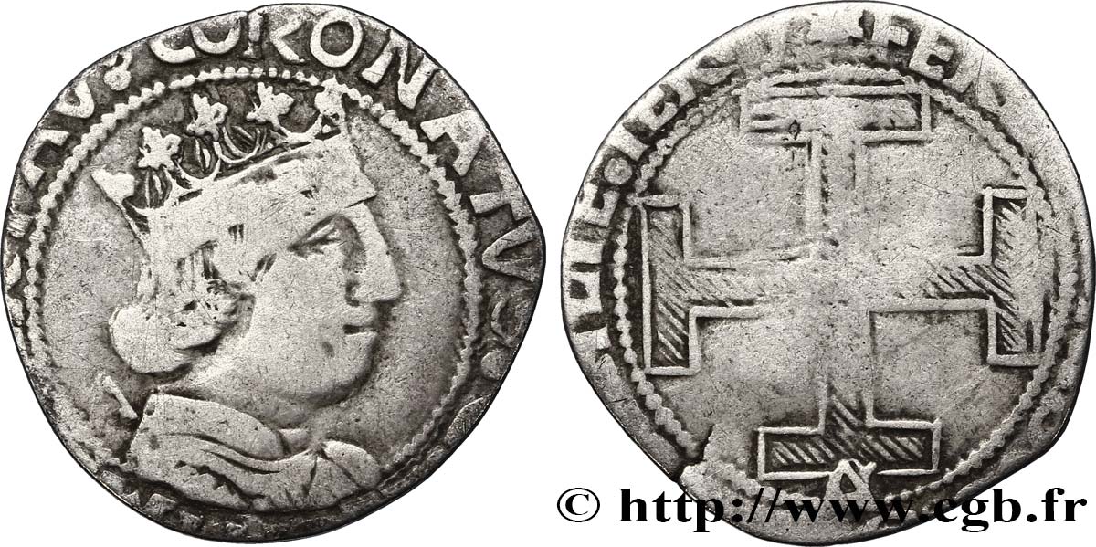 ITALY - KINGDOM OF NAPLES 1 Coronato ou carlin Ferdinand Ier n.d. Naples VF 