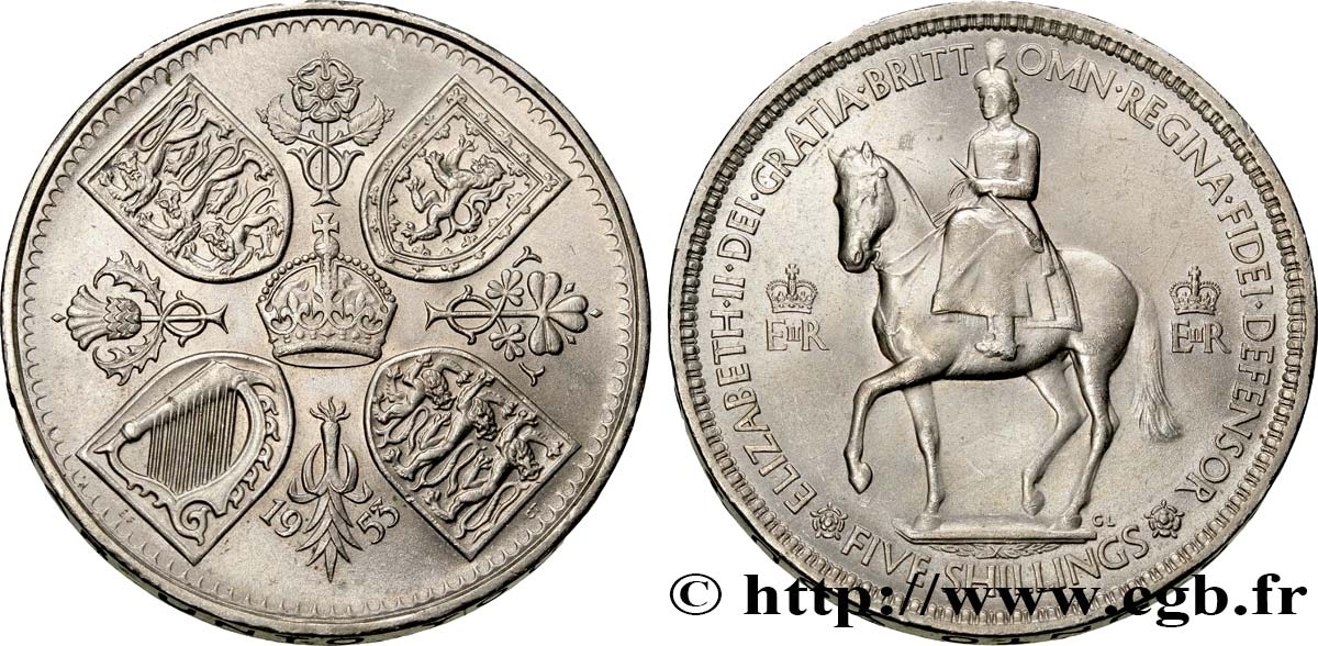 ROYAUME-UNI 1 Crown (5 Shillings) Couronnement d’Elisabeth II 1953  SPL 