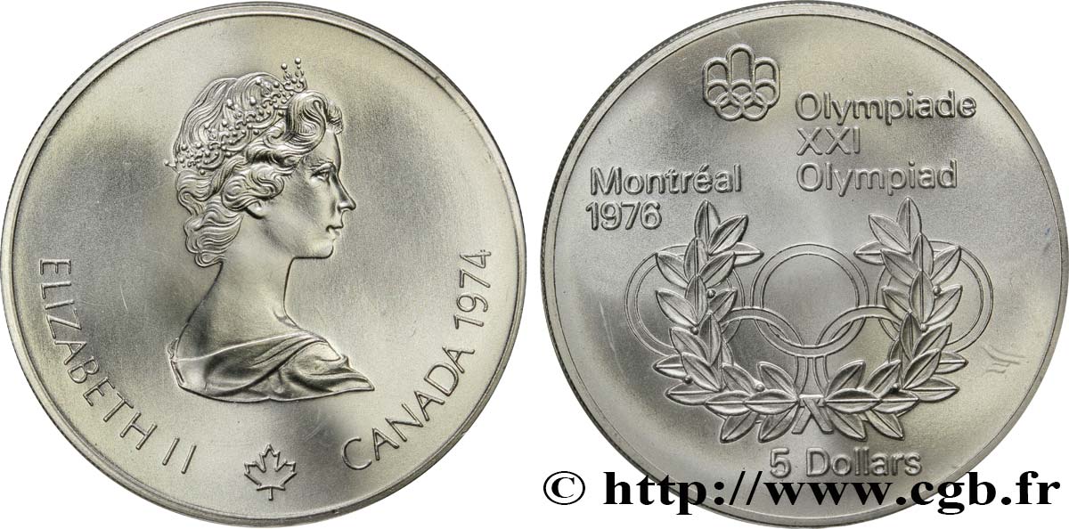 KANADA 5 Dollars JO Montréal 1976 flamme olympique 1976  ST 