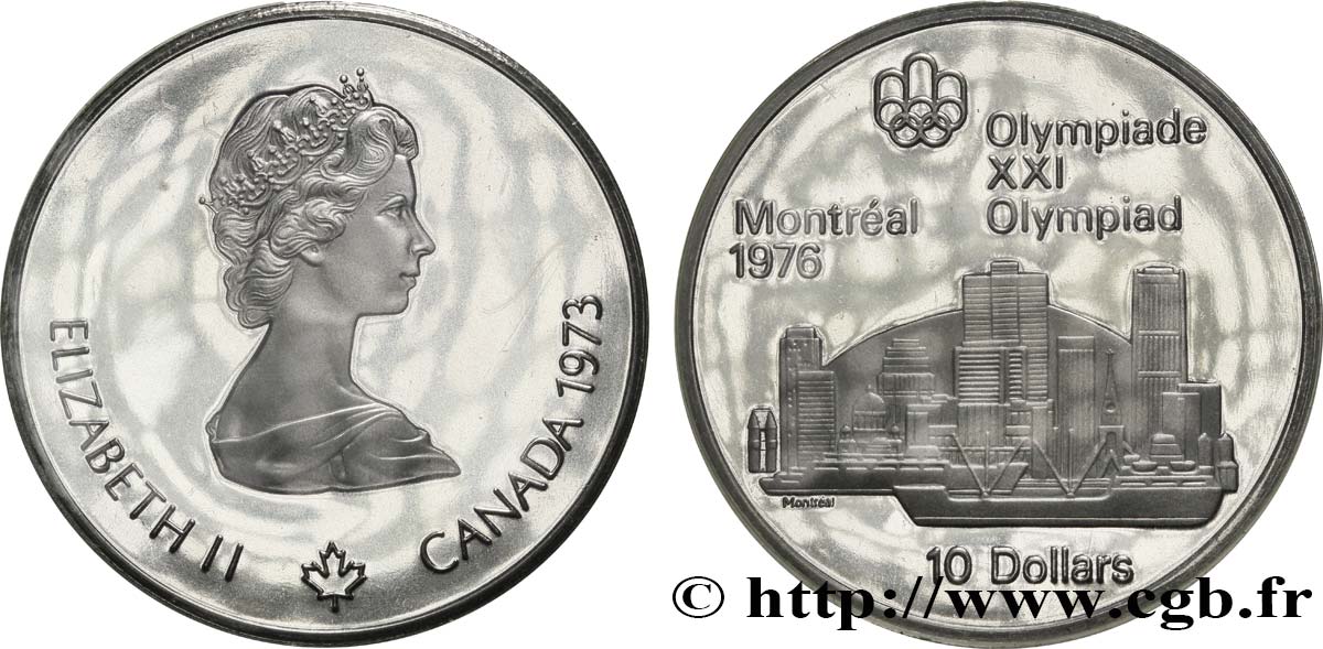CANADA 10 Dollars Proof JO Montréal 1976 “skyline” de Montréal / Elisabeth II 1973  FDC 